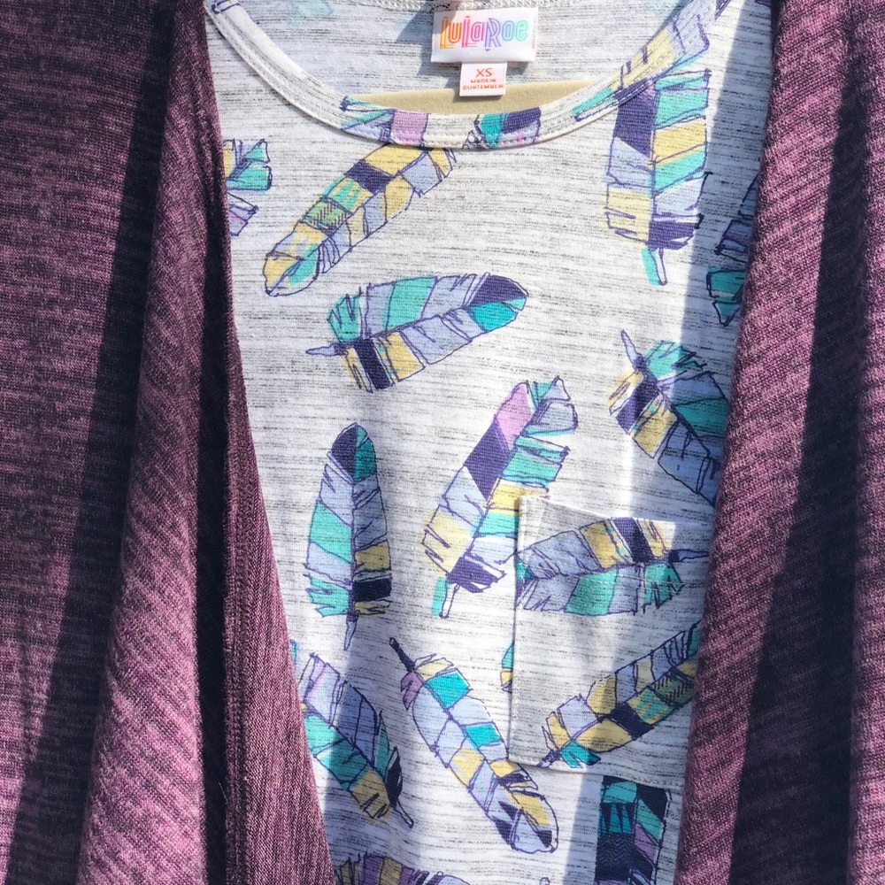 Feather Carly and Purple Sweater Shirley Kimono